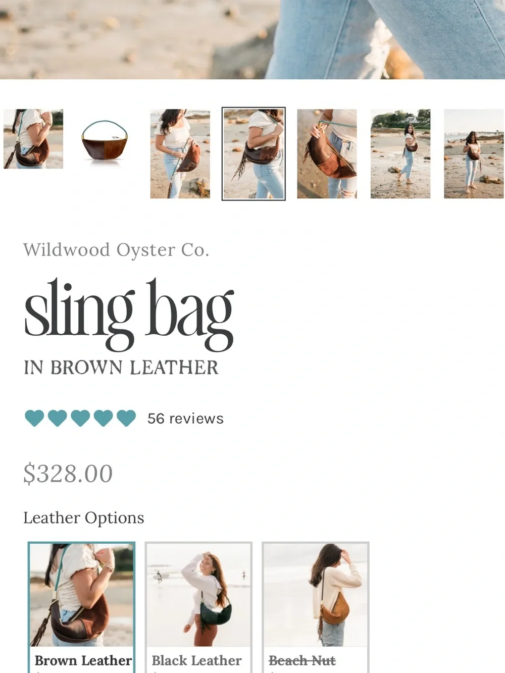 Gorgeous Wildwood Oyster Co. sling with turquoise blue strap. Like new. - Picture 6 of 6